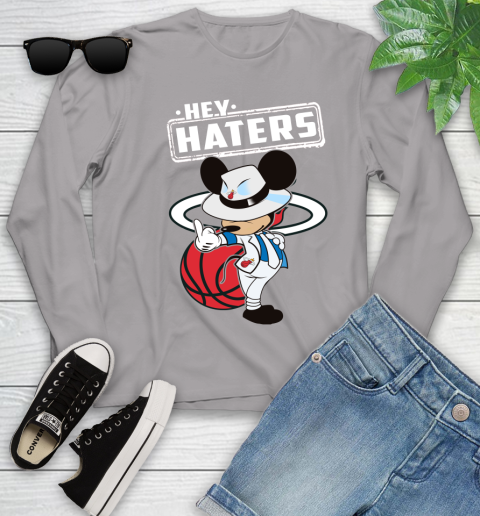 NBA Hey Haters Mickey Basketball Sports Miami Heat Youth Long Sleeve 5