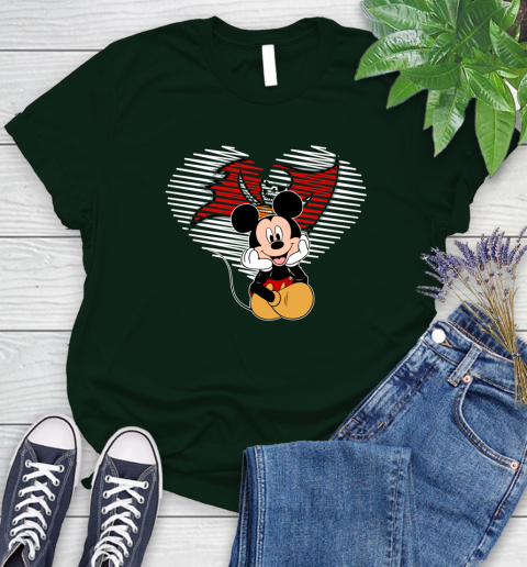 NFL Tampa Bay Buccaneers The Heart Mickey Mouse Disney Football T Shirt_000 Women's T-Shirt 6