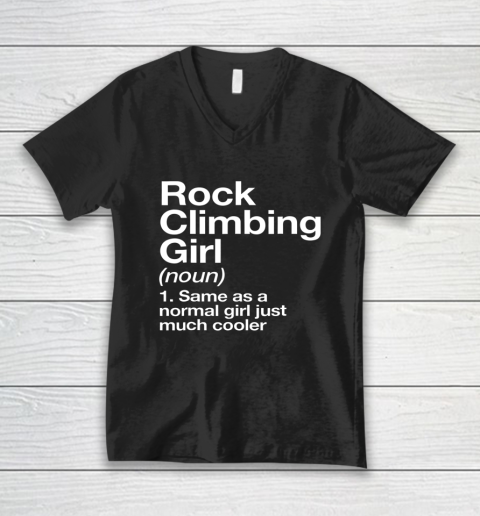 Rock Climbing Girl Definition Funny Sports V-Neck T-Shirt