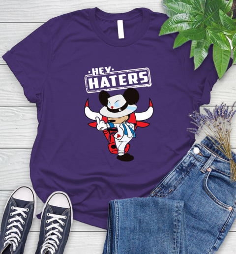 NBA Hey Haters Mickey Basketball Sports Chicago Bulls Women's T-Shirt 4