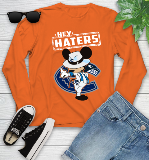 NHL Hey Haters Mickey Hockey Sports Vancouver Canucks Youth Long Sleeve 3