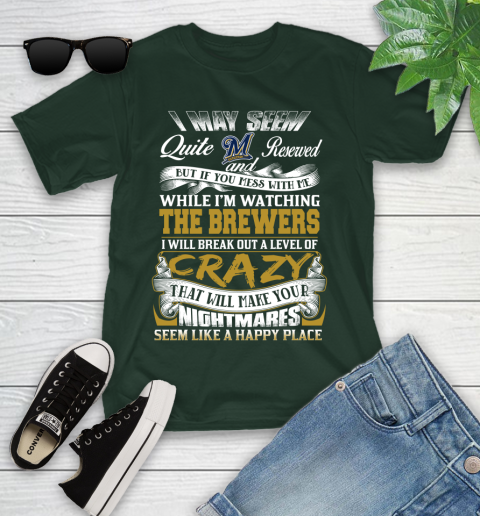 Milwaukee Brewers MLB Baseball Don't Mess With Me While I'm Watching My Team Youth T-Shirt 5