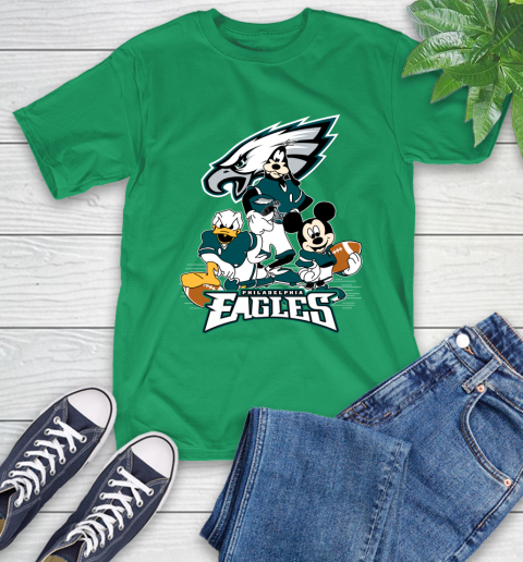 NFL Philadelphia Eagles Mickey Mouse Donald Duck Goofy Football Shirt T-Shirt 7