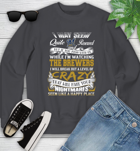 Milwaukee Brewers MLB Baseball Don't Mess With Me While I'm Watching My Team Youth Sweatshirt 5