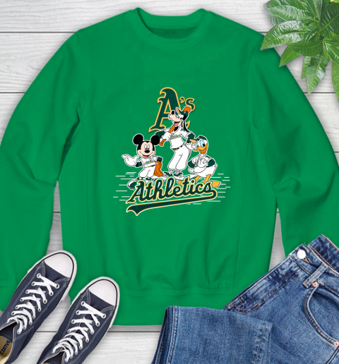 MLB Oakland Athletics Mickey Mouse Donald Duck Goofy Baseball T Shirt Sweatshirt 7