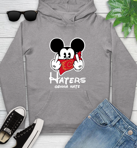 NHL Calgary Flames Haters Gonna Hate Mickey Mouse Disney Hockey T Shirt Youth Hoodie 6