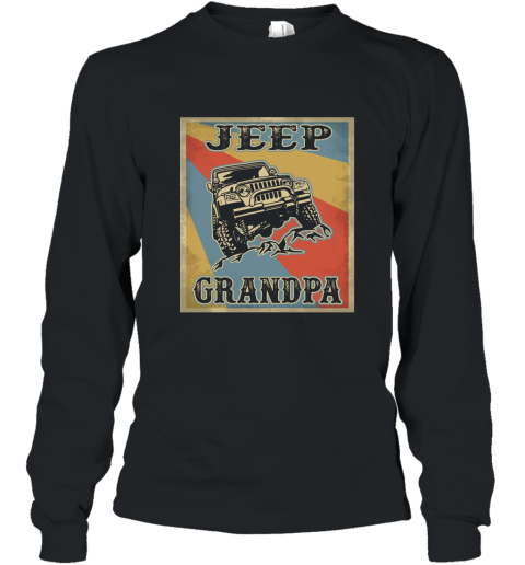 Mens Vintage Jeep Grandpa T shirt Long Sleeve