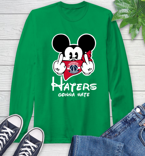 NBA Washington Wizards Haters Gonna Hate Mickey Mouse Disney Basketball T Shirt Long Sleeve T-Shirt - Image 9