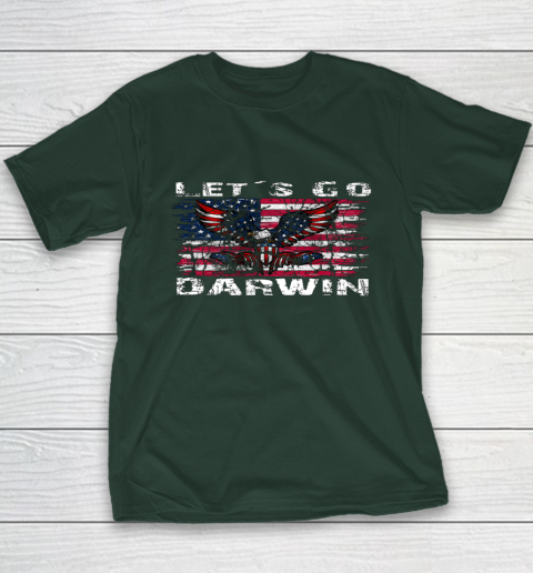 Let's go Darwin America Flag Eagle Youth T-Shirt 3