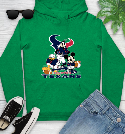 NFL Houston Texans Mickey Mouse Donald Duck Goofy Football Shirt Youth Hoodie 9