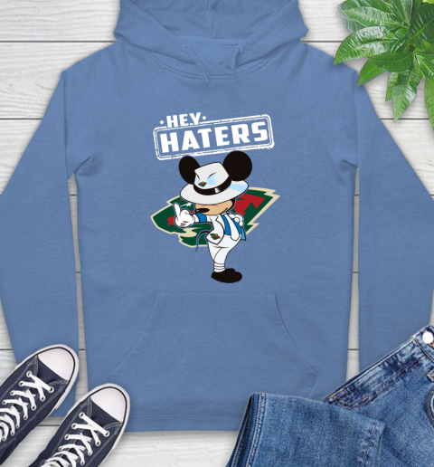 NHL Hey Haters Mickey Hockey Sports Minnesota Wild Hoodie 11