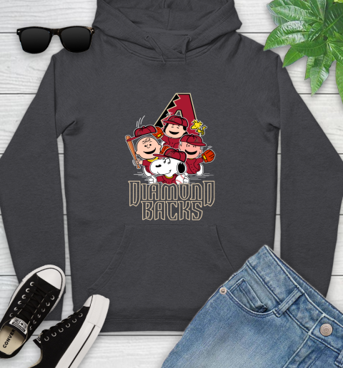 MLB Arizona Diamondbacks Snoopy Charlie Brown Woodstock The Peanuts Movie Baseball T Shirt_000 Youth Hoodie 8