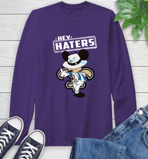 NFL Hey Haters Mickey Football Sports New Orleans Saints Long Sleeve T-Shirt 5