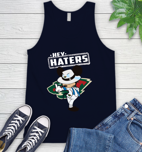 NHL Hey Haters Mickey Hockey Sports Minnesota Wild Tank Top 2