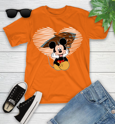 NFL Carolina Panthers The Heart Mickey Mouse Disney Football T Shirt_000 Youth T-Shirt 9
