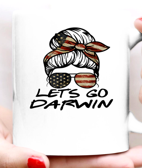 Lets Go Darwin Us Flag Sarcastic Ceramic Mug 11oz 2