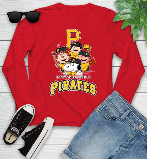 MLB Pittsburgh Pirates Snoopy Charlie Brown Woodstock The Peanuts Movie Baseball T Shirt_000 Youth Long Sleeve 11