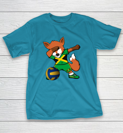 Dabbing Fox Jamaica Volleyball Fans Jersey Jamaican T-Shirt 8