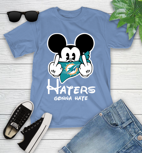 NFL Miami Dolphins Haters Gonna Hate Mickey Mouse Disney Football T Shirt Youth T-Shirt 15