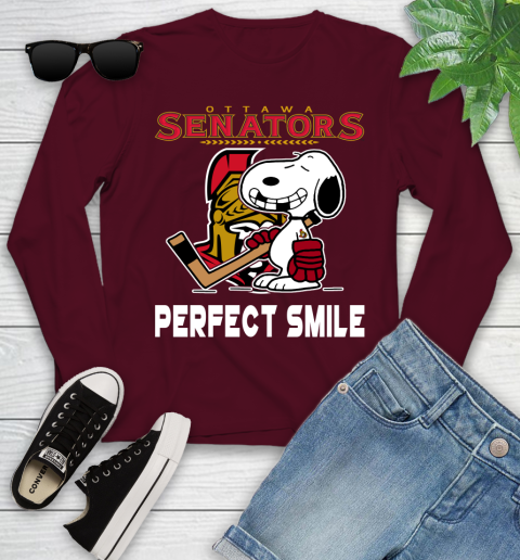 NHL New York Rangers Snoopy Perfect Smile The Peanuts Movie Hockey T Shirt Youth Long Sleeve 6