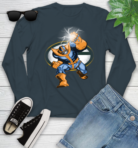 Green Bay Packers NFL Football Thanos Avengers Infinity War Marvel Youth Long Sleeve 9