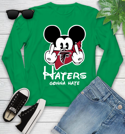 NFL Atlanta Falcons Haters Gonna Hate Mickey Mouse Disney Football T Shirt Youth Long Sleeve 7