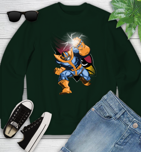 Arizona Cardinals NFL Football Thanos Avengers Infinity War Marvel Youth Sweatshirt 9