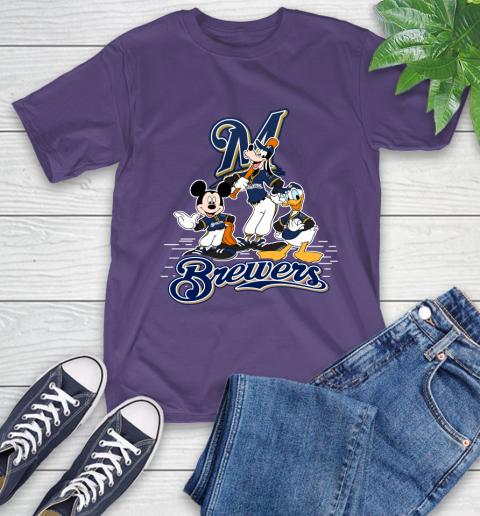 MLB Milwaukee Brewers Mickey Mouse Donald Duck Goofy Baseball T Shirt T-Shirt 5