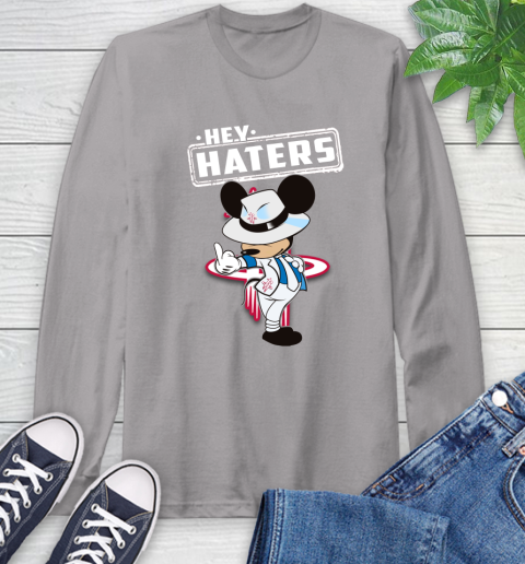 NBA Hey Haters Mickey Basketball Sports Houston Rockets Long Sleeve T-Shirt 6
