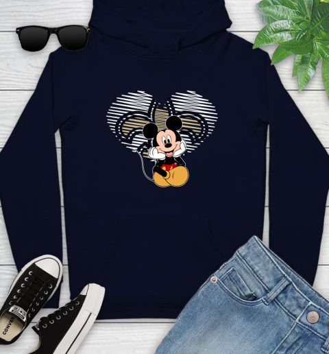 NFL New Orleans Saints The Heart Mickey Mouse Disney Football T Shirt_000 Youth Hoodie 3