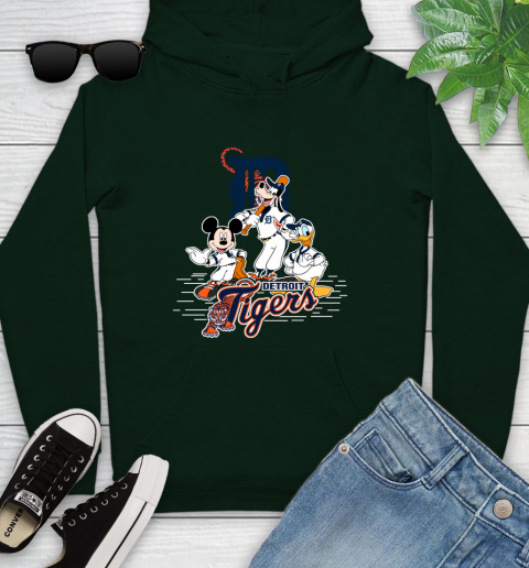 MLB Detroit Tigers Mickey Mouse Donald Duck Goofy Baseball T Shirt Youth Hoodie 14