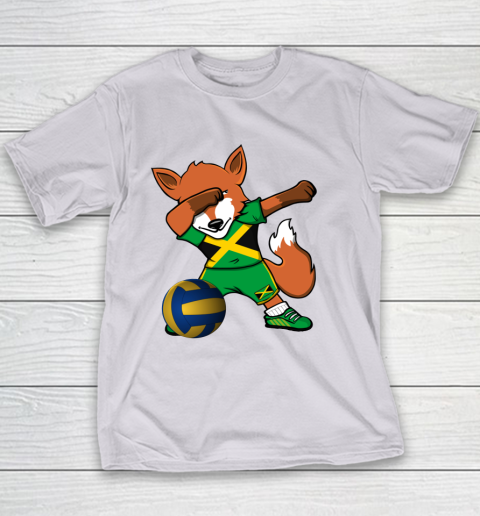 Dabbing Fox Jamaica Volleyball Fans Jersey Jamaican Youth T-Shirt 4