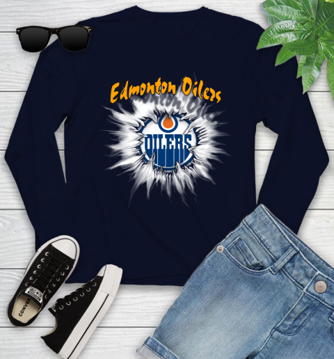 Edmonton Oilers NHL Hockey Adoring Fan Rip Sports Youth Long Sleeve 2