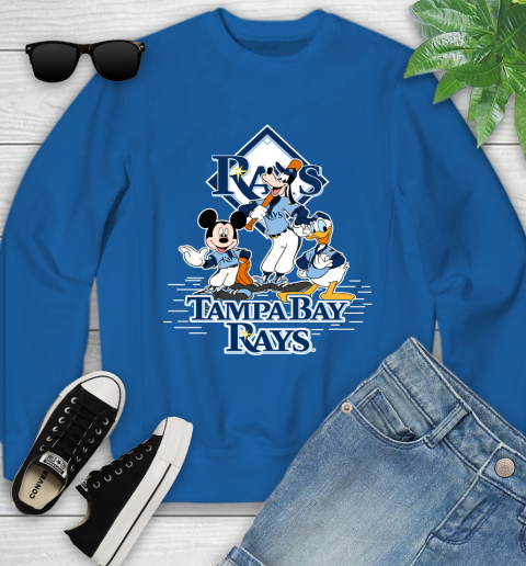 MLB Tampa Bay Rays Mickey Mouse Donald Duck Goofy Baseball T Shirt Youth Sweatshirt 7
