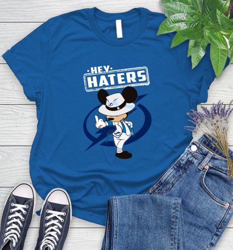 NHL Hey Haters Mickey Hockey Sports Tampa Bay Lightning Women's T-Shirt 12