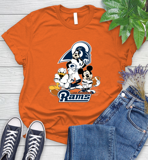 NFL Los Angeles Rams Mickey Mouse Donald Duck Goofy Football Shirt Women's T-Shirt 3