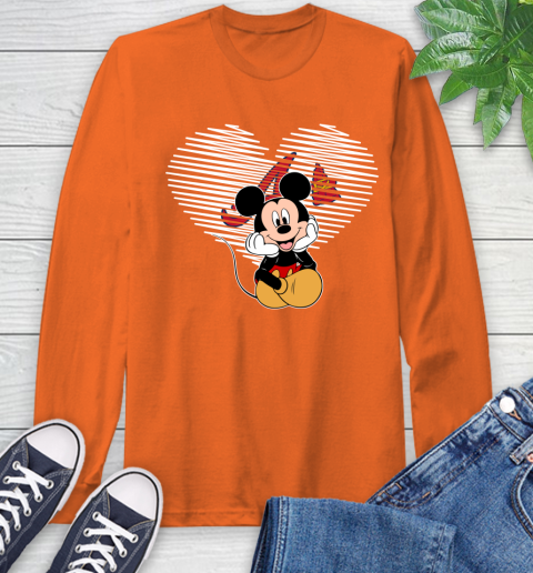 MLB Atlanta Braves The Heart Mickey Mouse Disney Baseball T Shirt_000 Long Sleeve T-Shirt 4