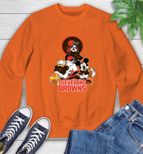 NFL Cleveland Browns Mickey Mouse Donald Duck Goofy Football Shirt Sweatshirt 3