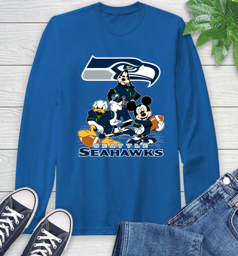 NFL Seattle Seahawks Mickey Mouse Donald Duck Goofy Football Shirt Long Sleeve T-Shirt 10