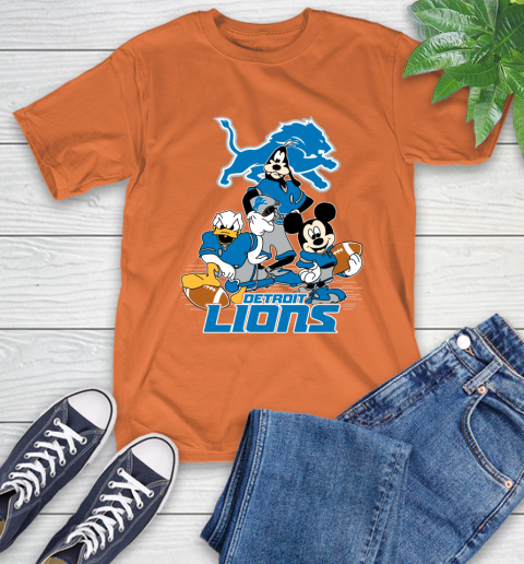 NFL Detroit Lions Mickey Mouse Donald Duck Goofy Football Shirt T-Shirt 4