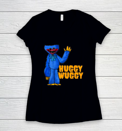 Huggy Shirt Poppy Playtime Horror Scary Game Women's V-Neck T-Shirt