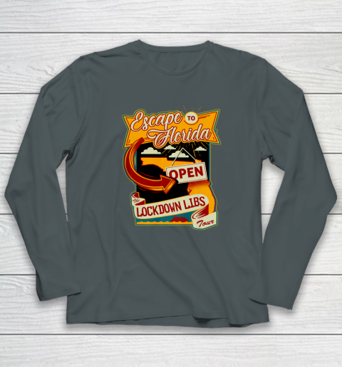 Escape To Florida Shirt Ron DeSantis (Print on front and back) Long Sleeve T-Shirt 18