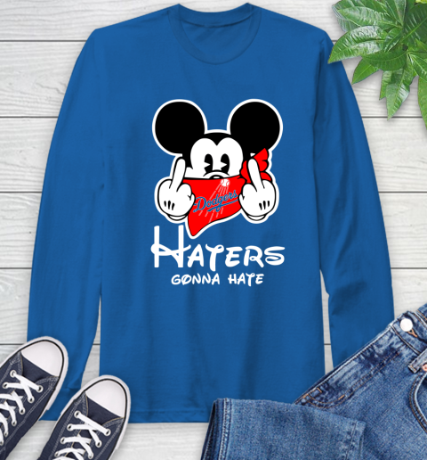 MLB Los Angeles Dodgers Haters Gonna Hate Mickey Mouse Disney Baseball T Shirt_000 Long Sleeve T-Shirt 10