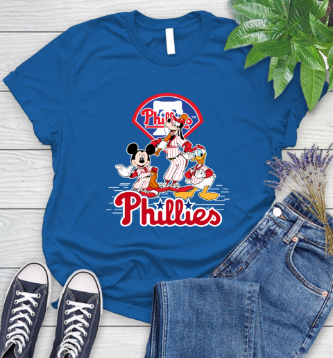 MLB Philadelphia Phillies Mickey Mouse Donald Duck Goofy Baseball T Shirt Women's T-Shirt 12