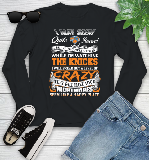 New York Knicks NBA Basketball Don't Mess With Me While I'm Watching My Team Youth Long Sleeve