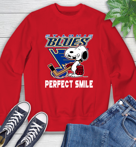 NHL St.Louis Blues Snoopy Perfect Smile The Peanuts Movie Hockey T Shirt Sweatshirt 10