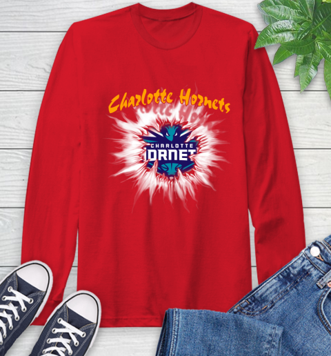 Charlotte Hornets NBA Basketball Rip Sports Long Sleeve T-Shirt 11