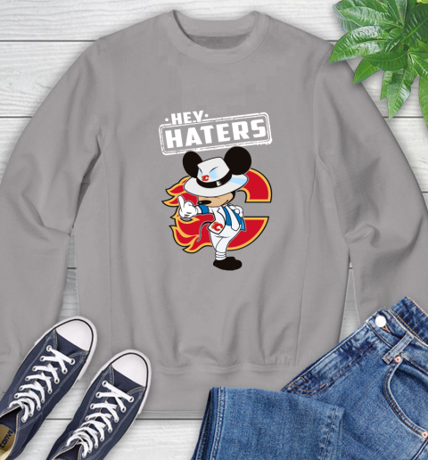 NHL Hey Haters Mickey Hockey Sports Calgary Flames Sweatshirt 5