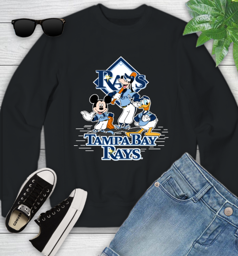 MLB Tampa Bay Rays Mickey Mouse Donald Duck Goofy Baseball T Shirt Youth Sweatshirt