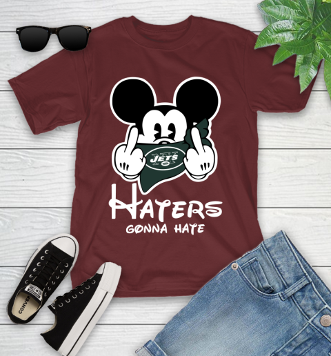 NFL New York Jets Haters Gonna Hate Mickey Mouse Disney Football T Shirt Youth T-Shirt 14